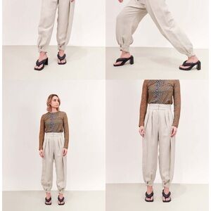 Rachel Comey Cream Joggers High-Waisted Relaxed Fit